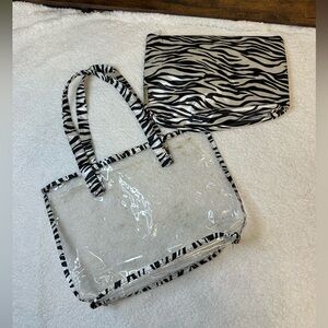 Bovano clear bag zebra print